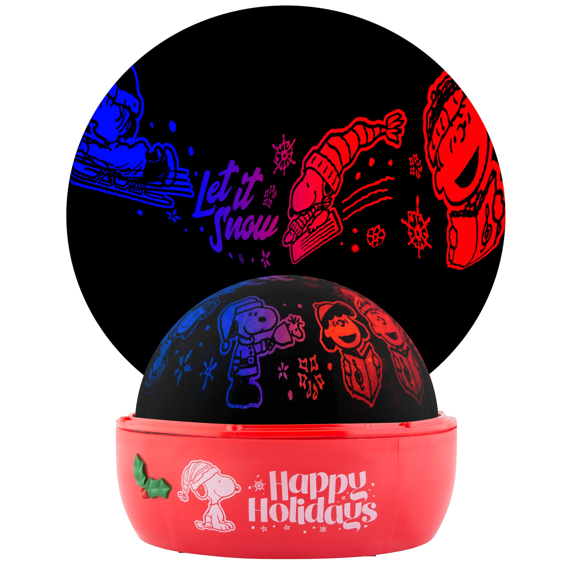 LightShow® Peanuts® Happy Holidays Rotating Tabletop Projector